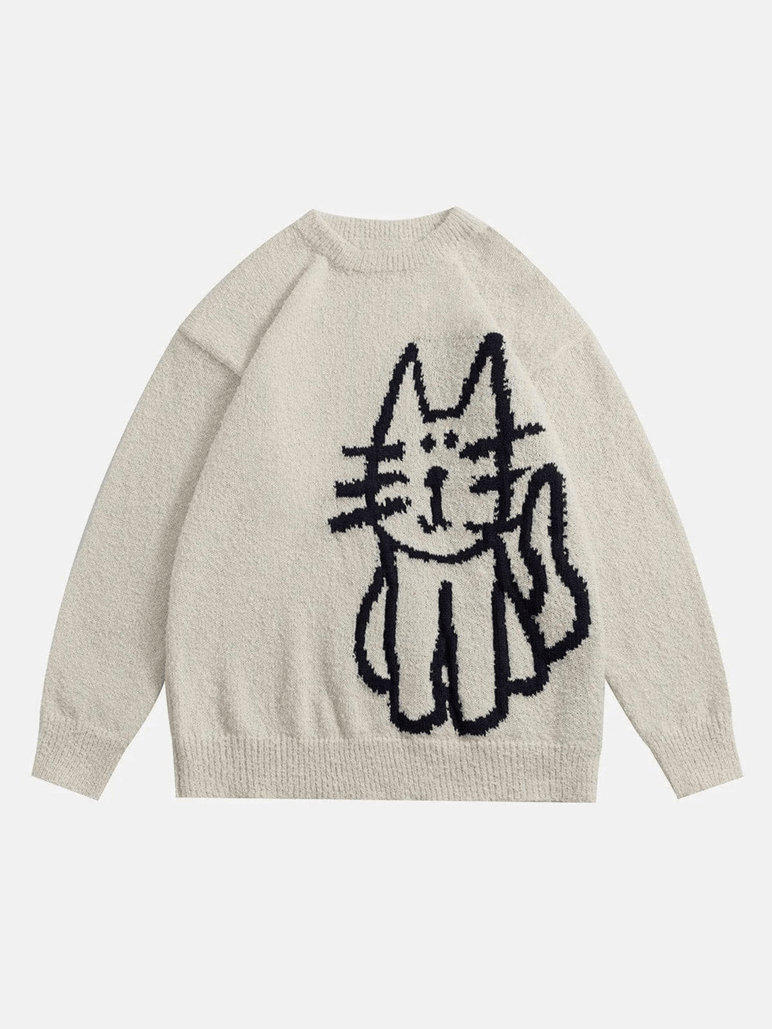 Ellesey - Hand Drawn Cat Sweater-Streetwear Fashion - ellesey.com