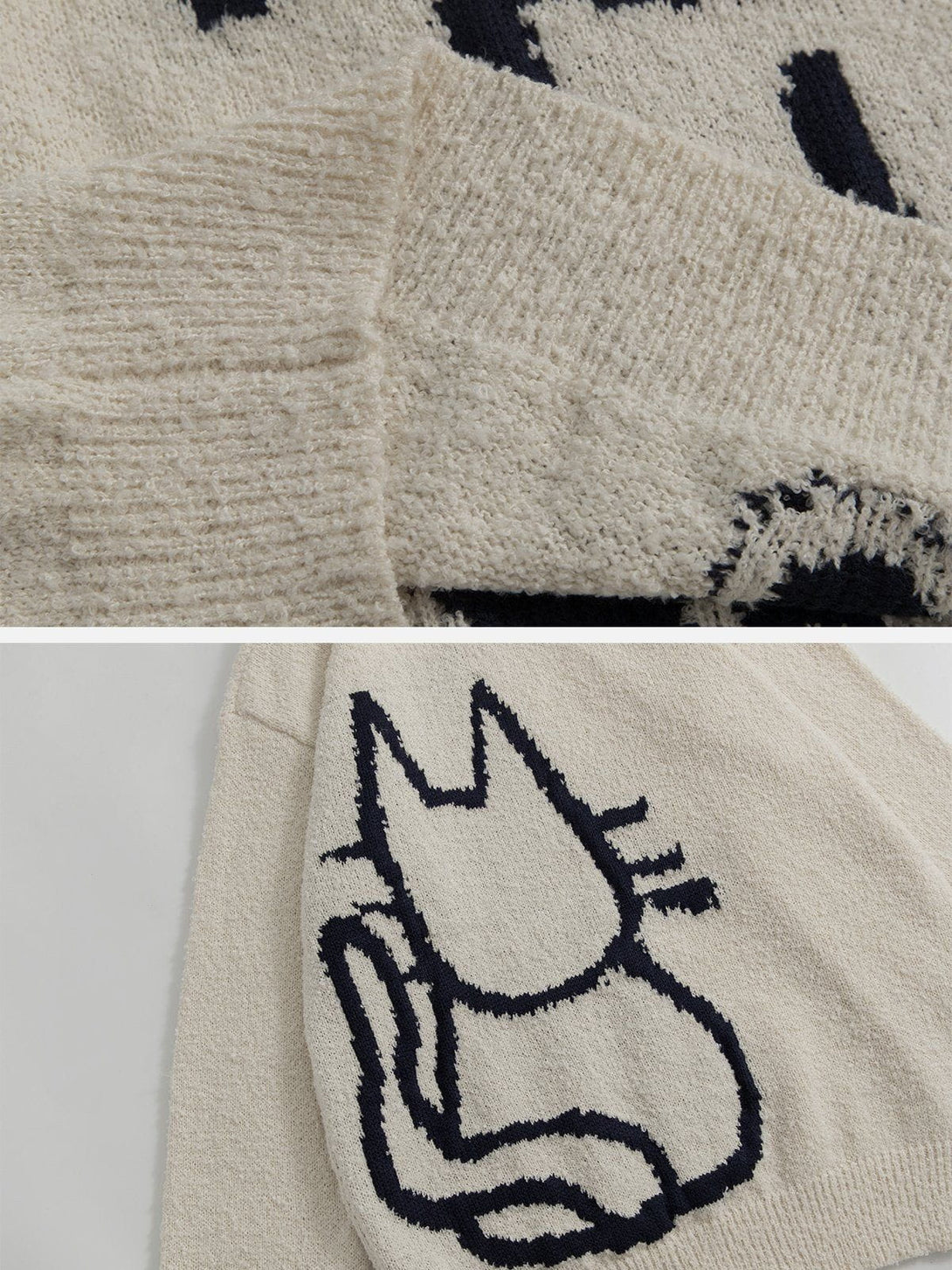 Ellesey - Hand Drawn Cat Sweater-Streetwear Fashion - ellesey.com