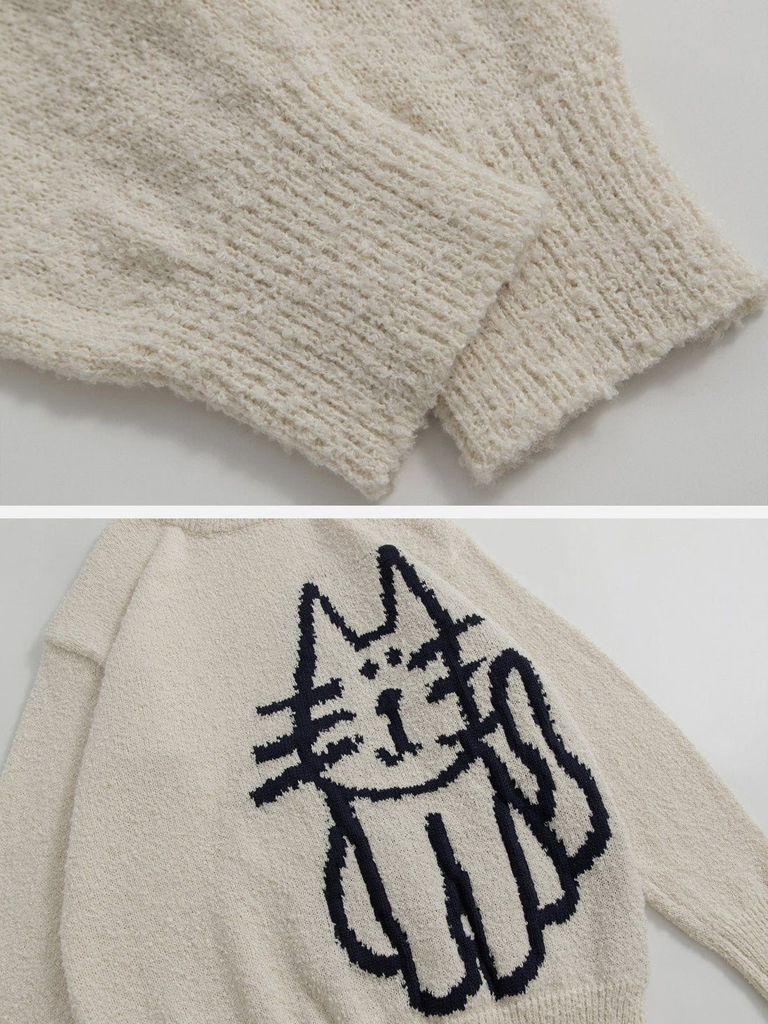 Ellesey - Hand Drawn Cat Sweater-Streetwear Fashion - ellesey.com