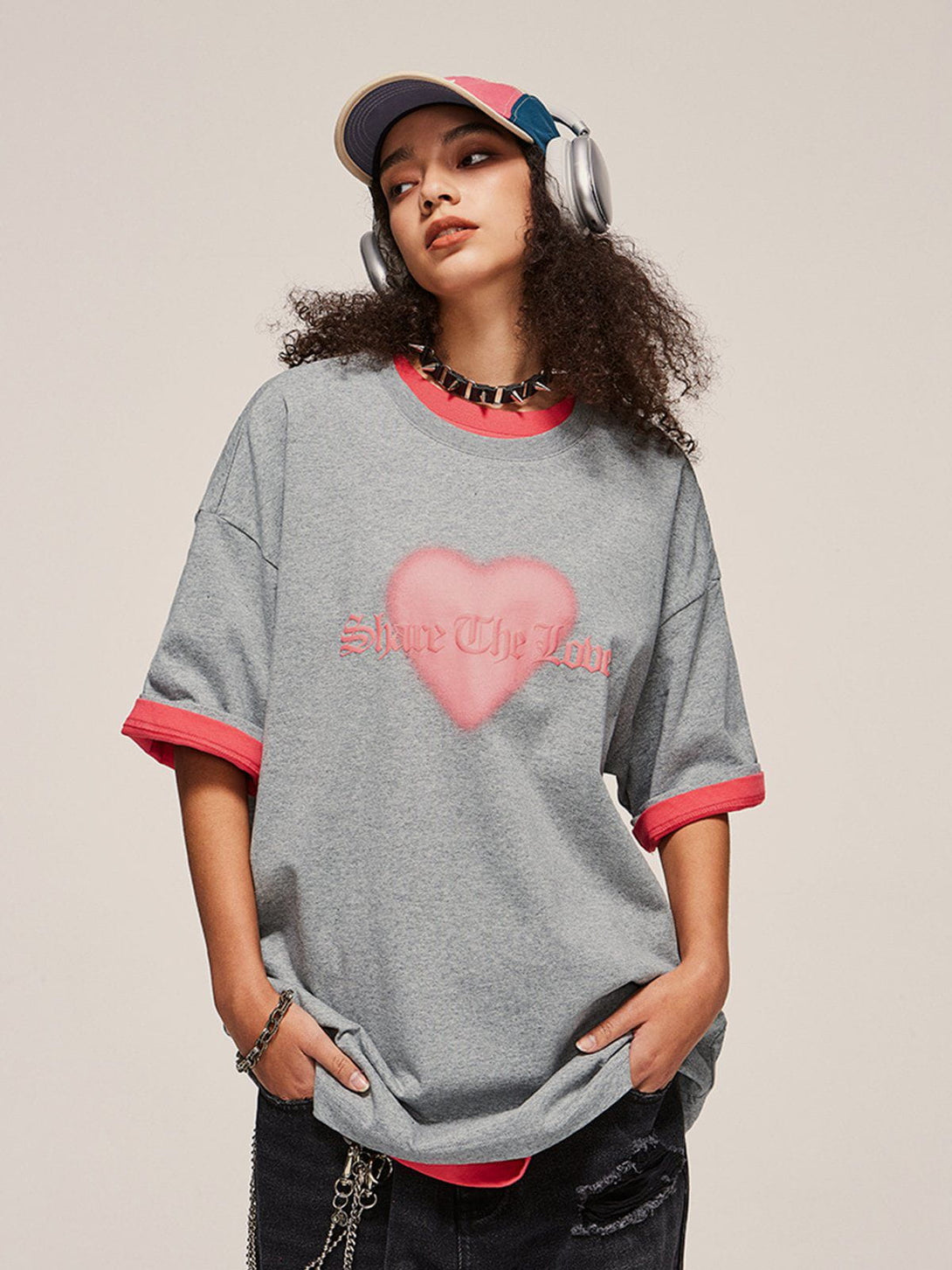 Ellesey - Heart Print Cotton Tee- Streetwear Fashion - ellesey.com