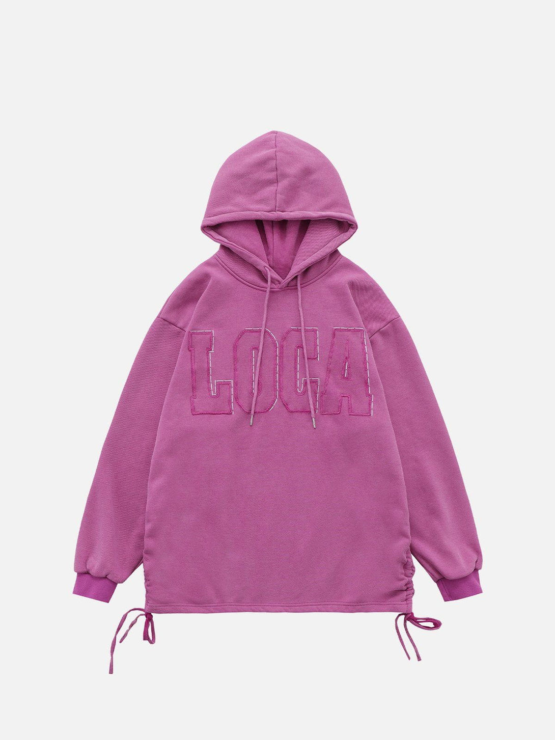 Ellesey - Hem Drawstring Letter Hoodie- Streetwear Fashion - ellesey.com