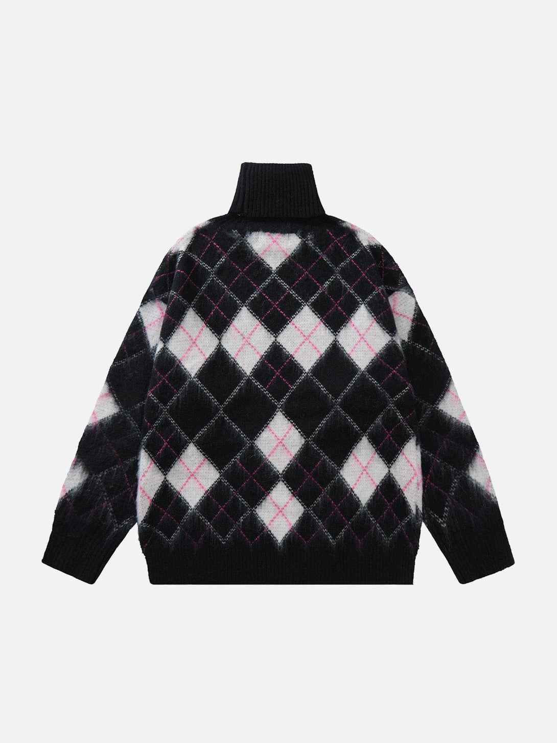 Ellesey - High Neck Diamond Color Block Sweater-Streetwear Fashion - ellesey.com