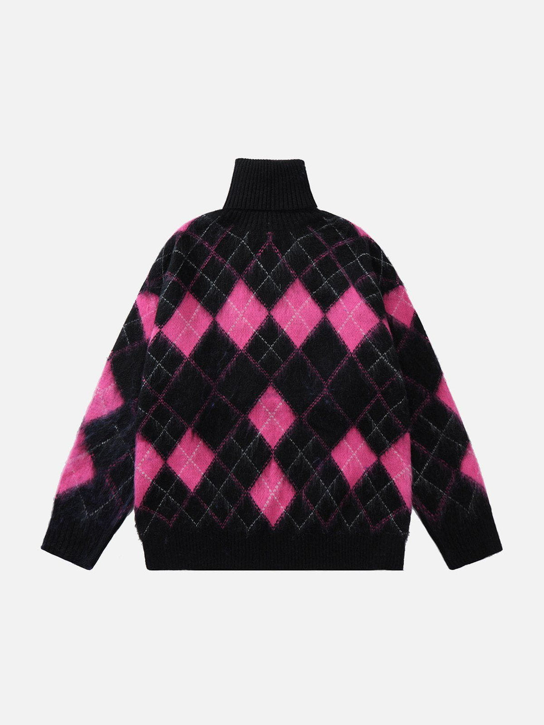 Ellesey - High Neck Diamond Color Block Sweater-Streetwear Fashion - ellesey.com