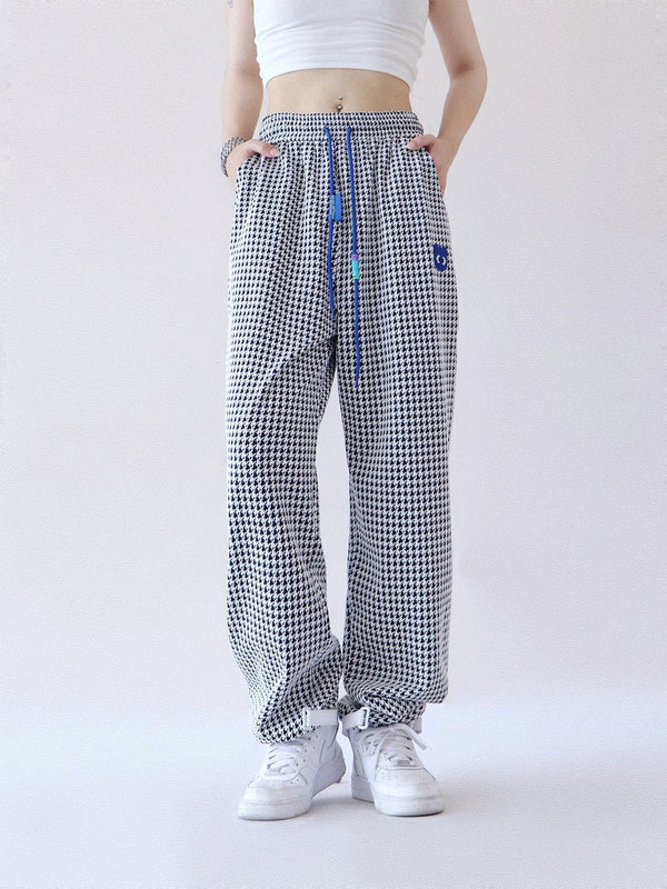 Ellesey - Houndstooth Straight-leg Casual Pants- Streetwear Fashion - ellesey.com