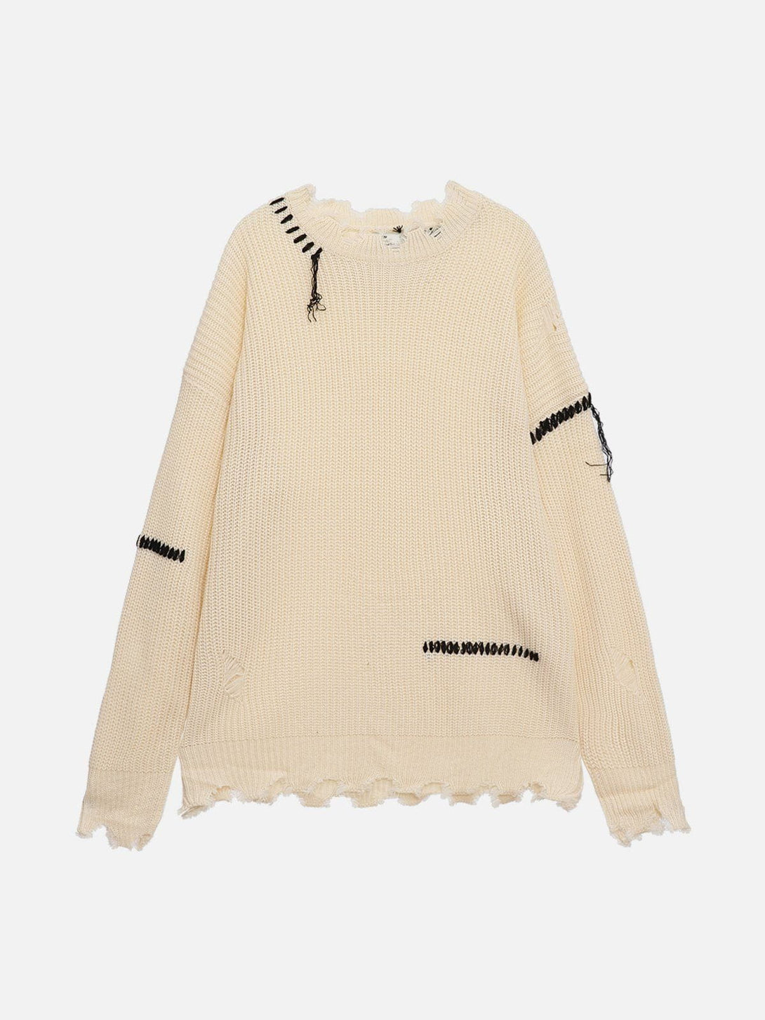 Ellesey - Irregular Edges Hole Sweater-Streetwear Fashion - ellesey.com