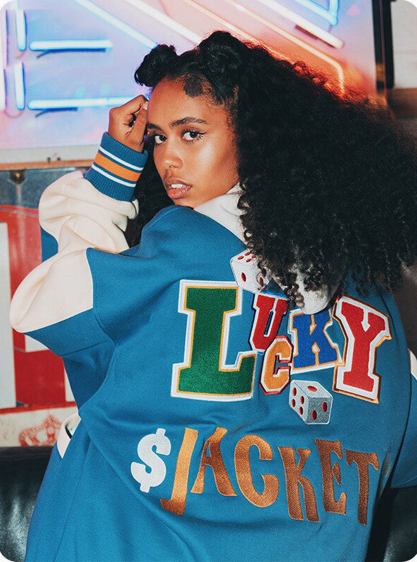 Ellesey - LUCKY Baseball Jacket- Streetwear Fashion - ellesey.com