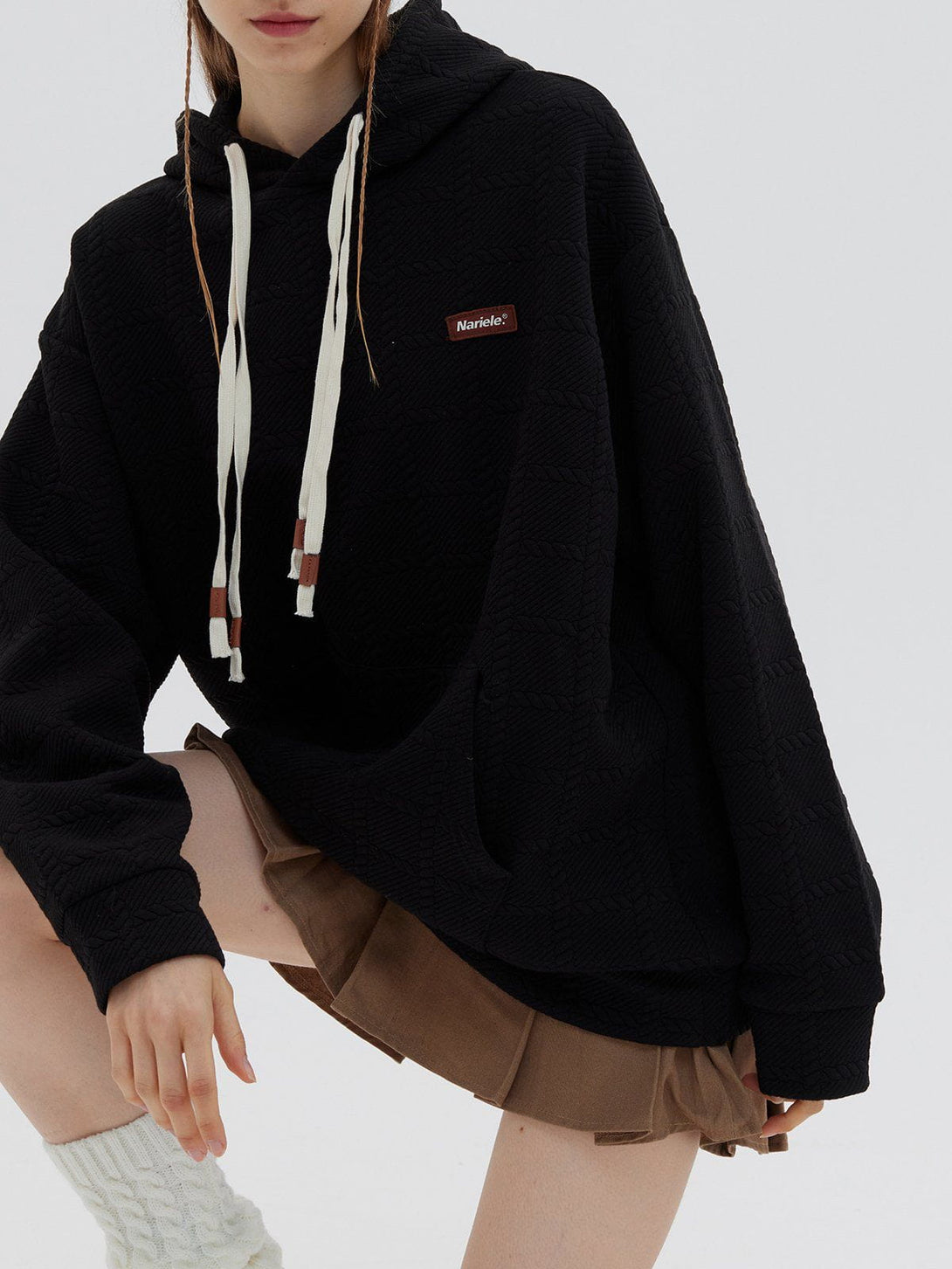 Ellesey - Labeled Drawstring Hoodie- Streetwear Fashion - ellesey.com