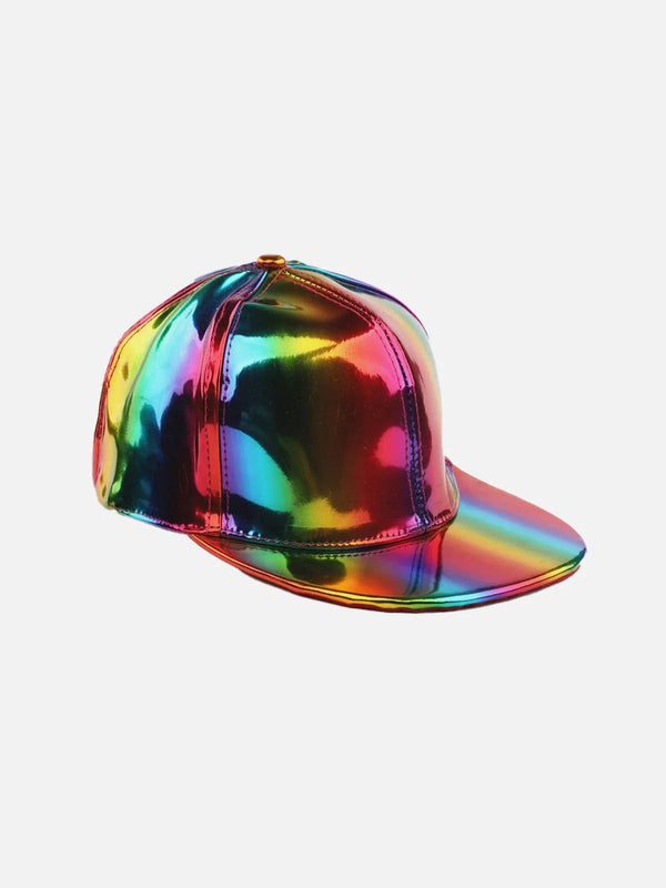 Ellesey - Laser PU Rainbow Baseball Cap- Streetwear Fashion - ellesey.com