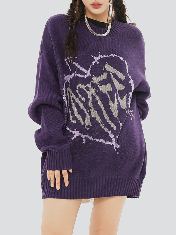 Ellesey - Letter Deformation Love Sweater-Streetwear Fashion - ellesey.com