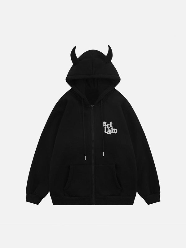 Ellesey - Letter Devil Head Hoodie- Streetwear Fashion - ellesey.com