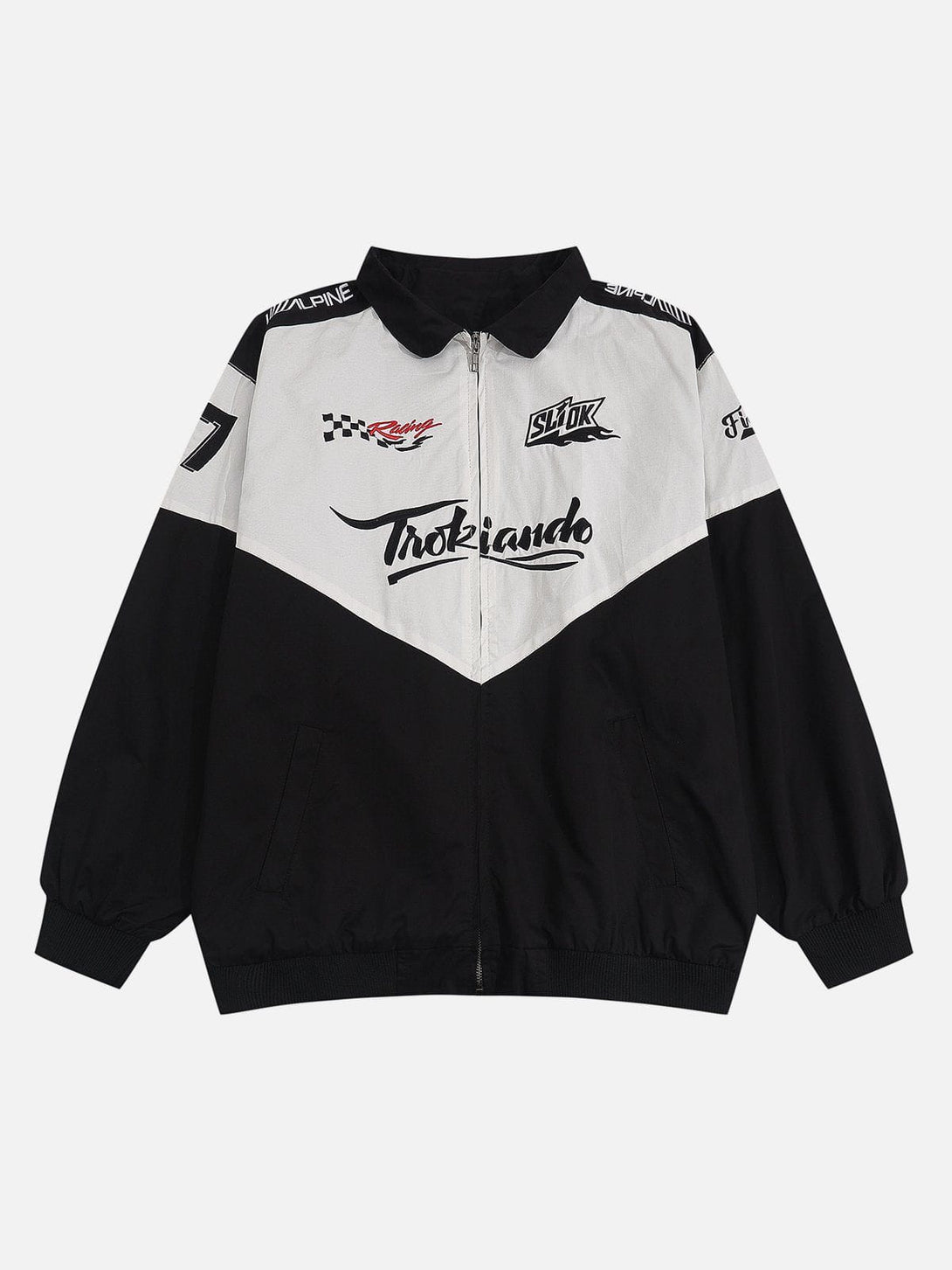 Ellesey - Letter Embroidered Contrast Jacket- Streetwear Fashion - ellesey.com