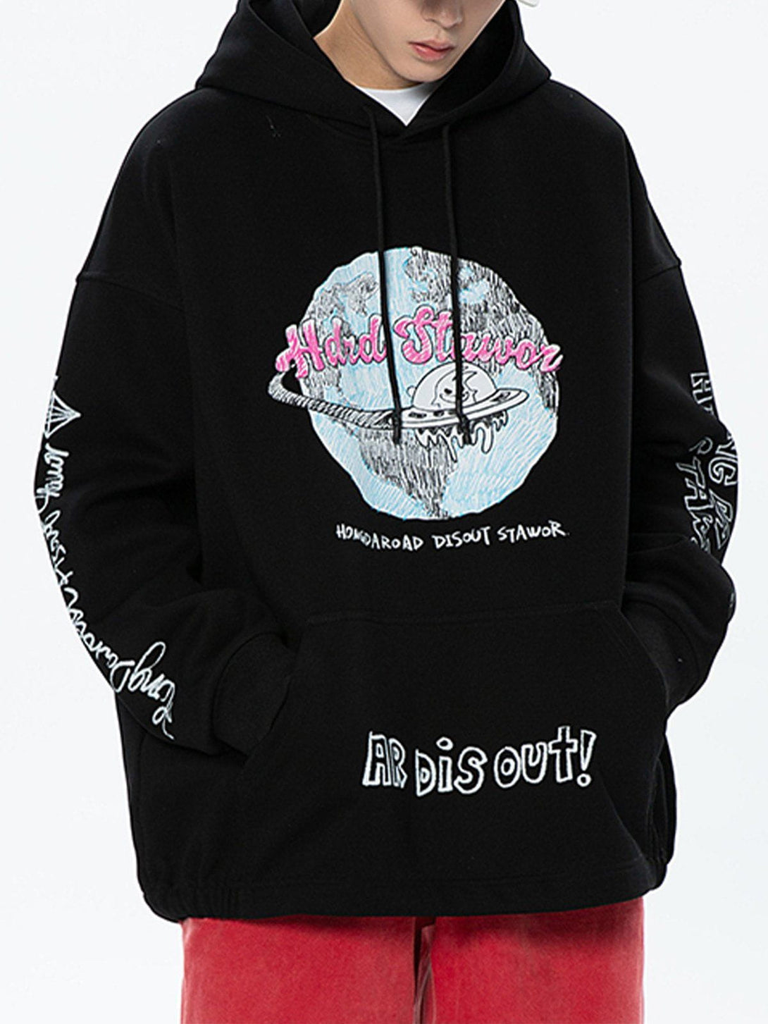 Ellesey - Letter Embroidery Hoodie- Streetwear Fashion - ellesey.com