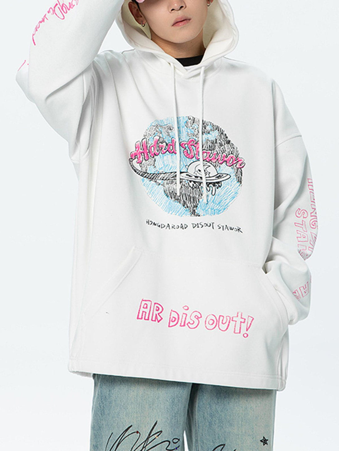 Ellesey - Letter Embroidery Hoodie- Streetwear Fashion - ellesey.com