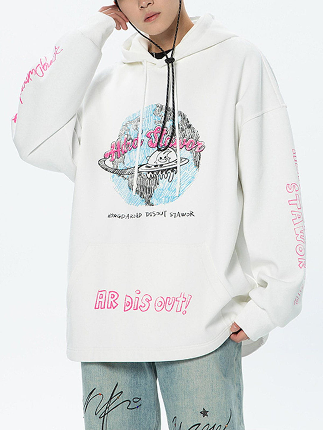 Ellesey - Letter Embroidery Hoodie- Streetwear Fashion - ellesey.com