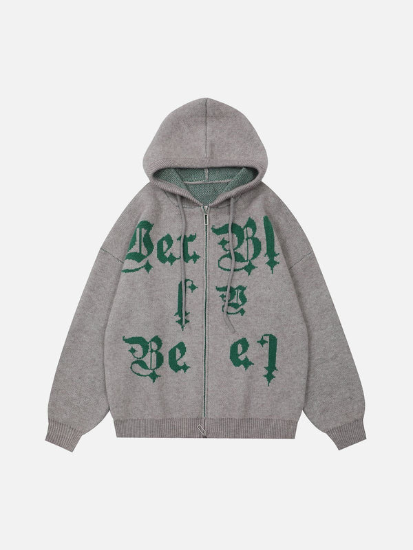 Ellesey - Letter Embroidery Hoodie- Streetwear Fashion - ellesey.com