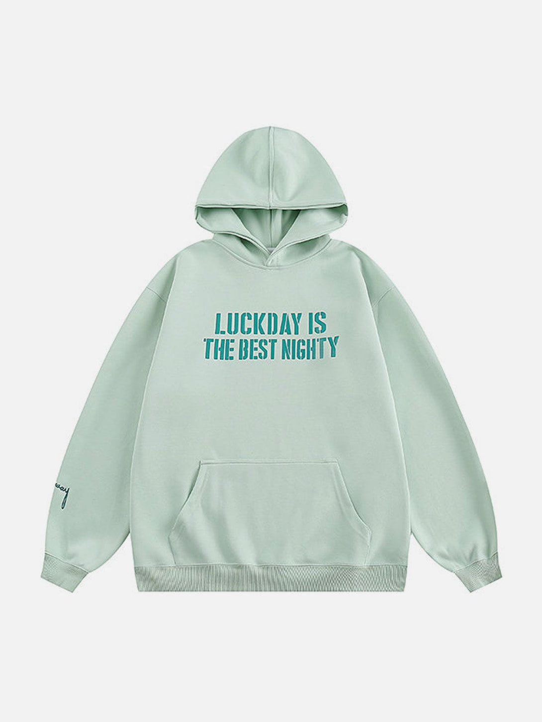 Ellesey - Letter Embroidery Loose Hoodie- Streetwear Fashion - ellesey.com