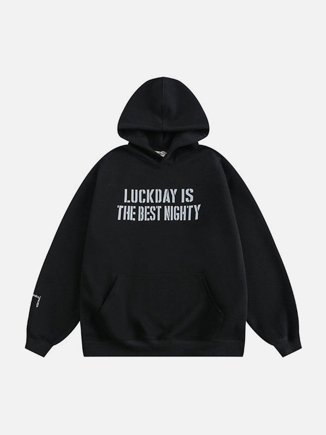 Ellesey - Letter Embroidery Loose Hoodie- Streetwear Fashion - ellesey.com