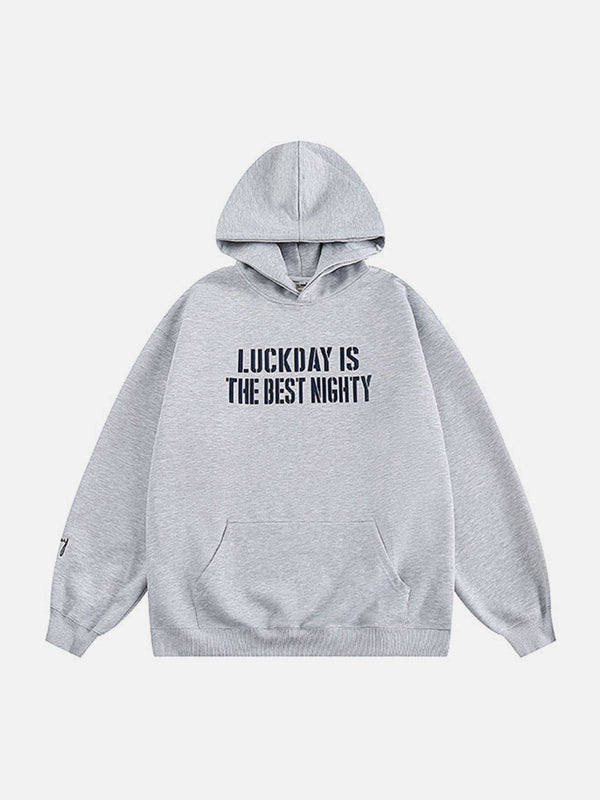 Ellesey - Letter Embroidery Loose Hoodie- Streetwear Fashion - ellesey.com