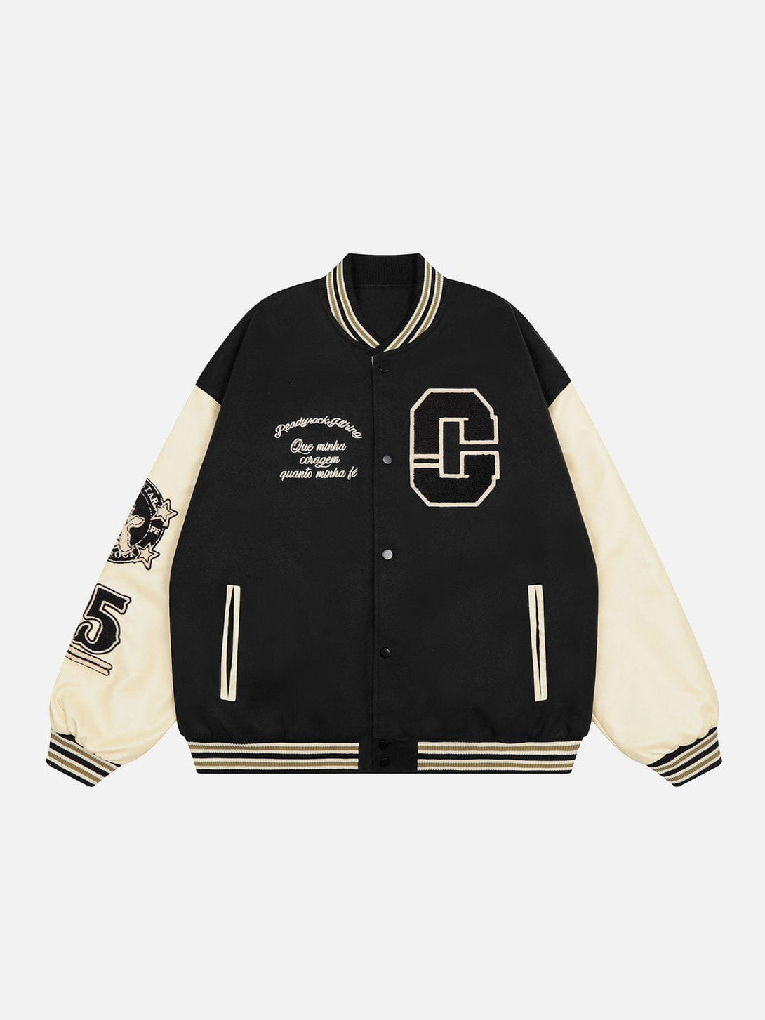 Ellesey - Letter Embroidery Varsity Jacket- Streetwear Fashion - ellesey.com