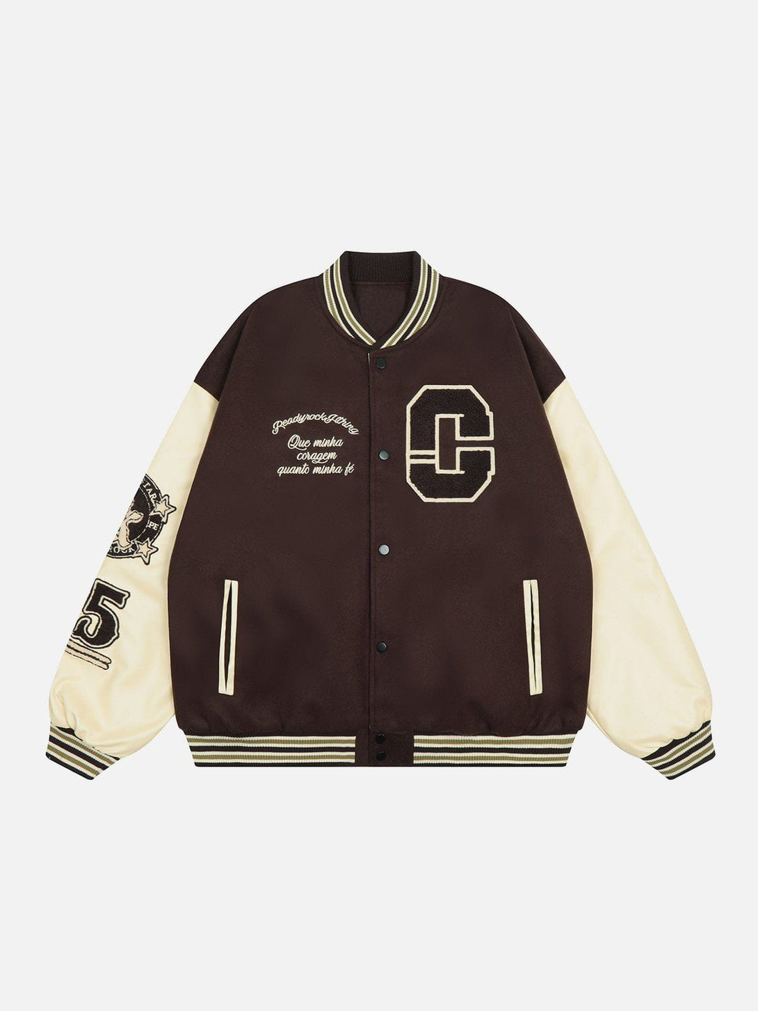 Ellesey - Letter Embroidery Varsity Jacket- Streetwear Fashion - ellesey.com