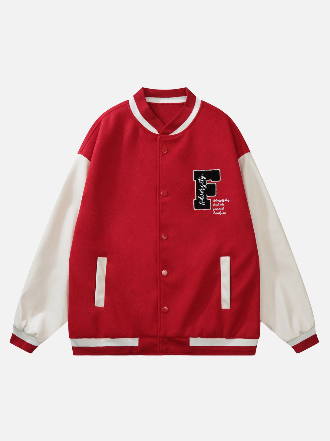 Ellesey - Letter Flocking Splicing Varsity Jacket- Streetwear Fashion - ellesey.com