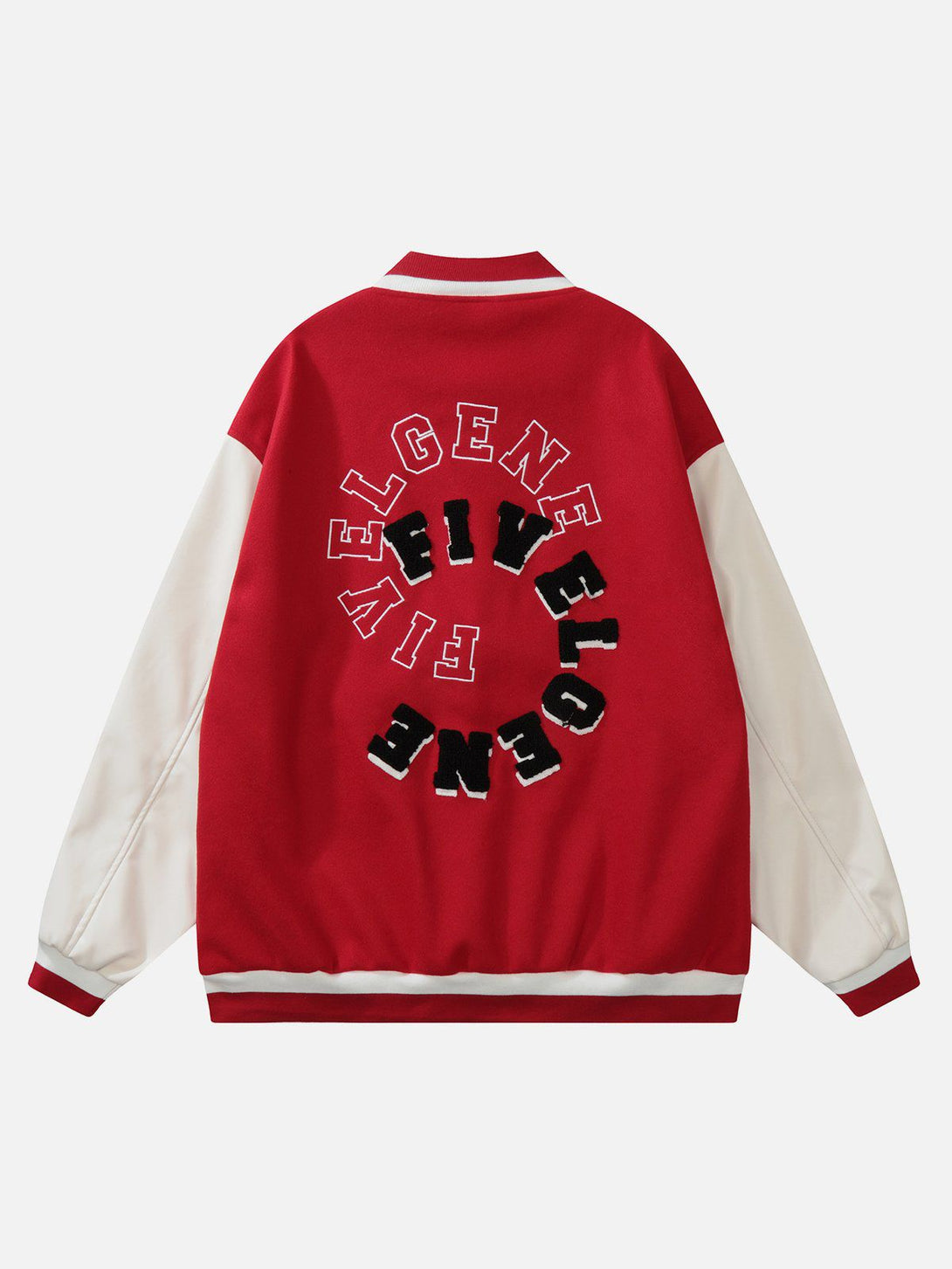 Ellesey - Letter Flocking Splicing Varsity Jacket- Streetwear Fashion - ellesey.com