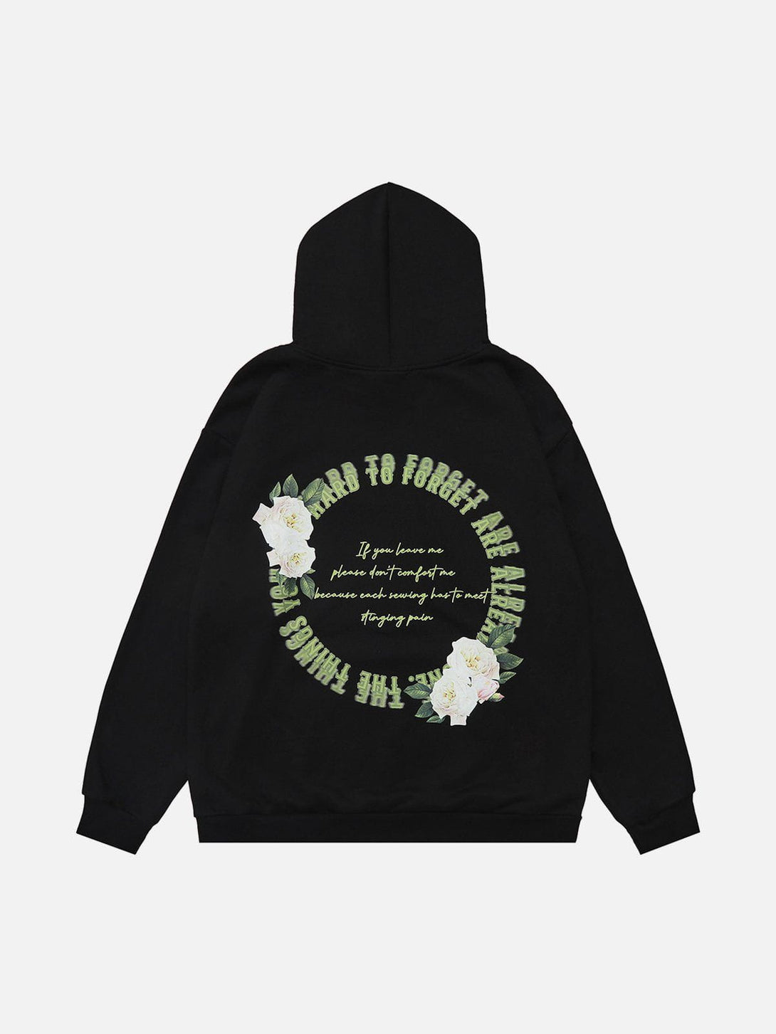 Ellesey - Letter Flower Print Hoodie- Streetwear Fashion - ellesey.com