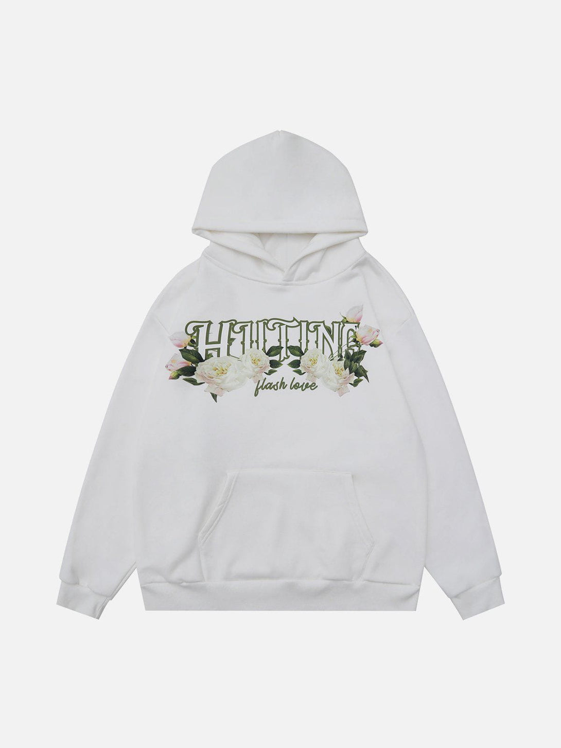 Ellesey - Letter Flower Print Hoodie- Streetwear Fashion - ellesey.com