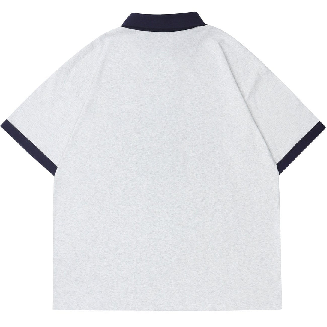 Ellesey - Letter Graphic Polo Collar Tee- Streetwear Fashion - ellesey.com