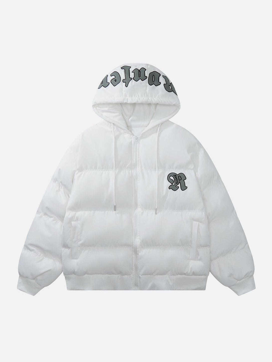 Ellesey - Letter Patch Embroidered Hooded Winter Coat-Streetwear Fashion - ellesey.com