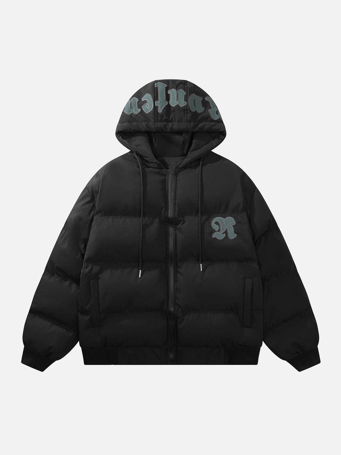 Ellesey - Letter Patch Embroidered Hooded Winter Coat-Streetwear Fashion - ellesey.com