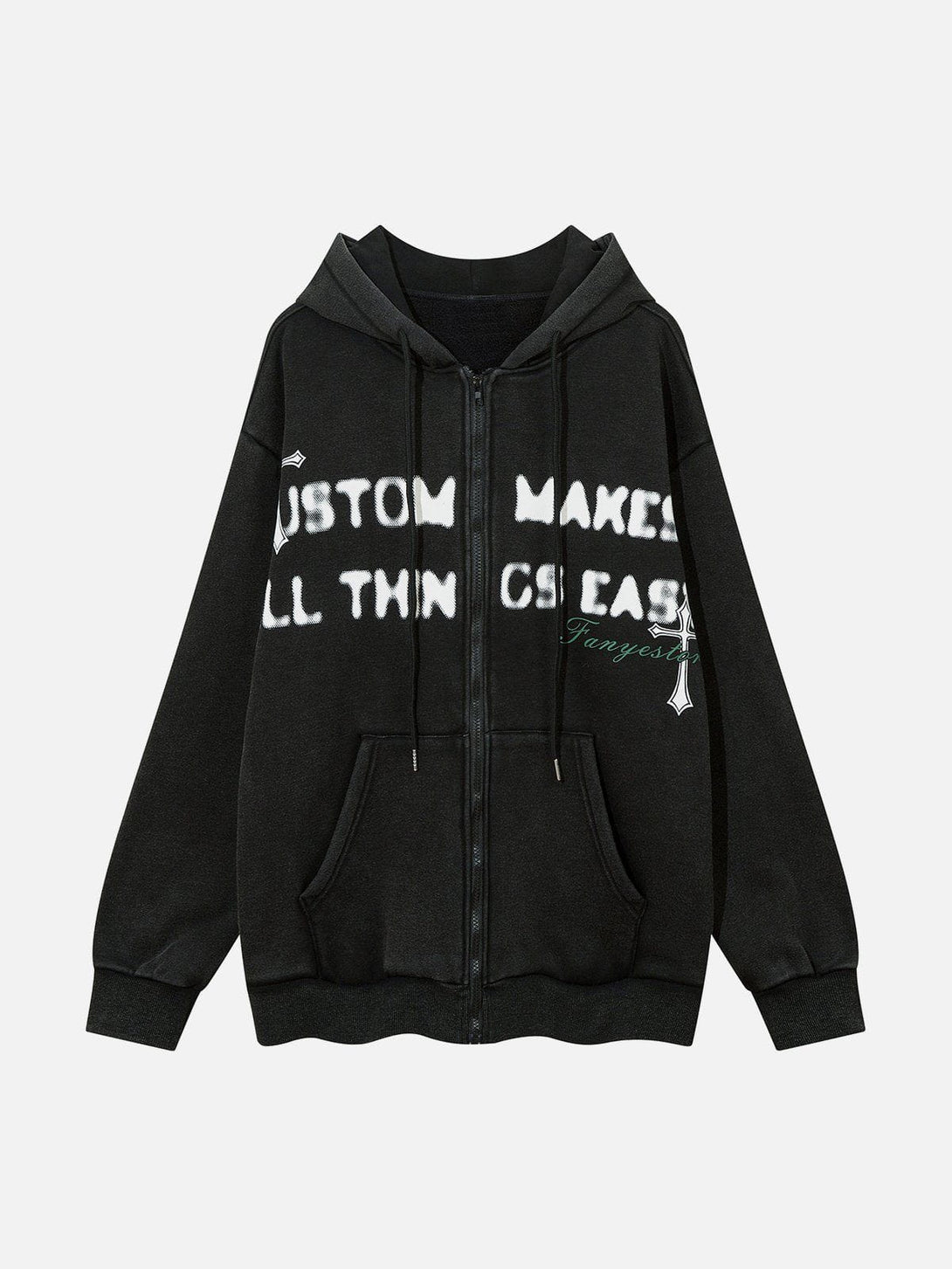 Ellesey - Letter Print Casual Hoodie- Streetwear Fashion - ellesey.com