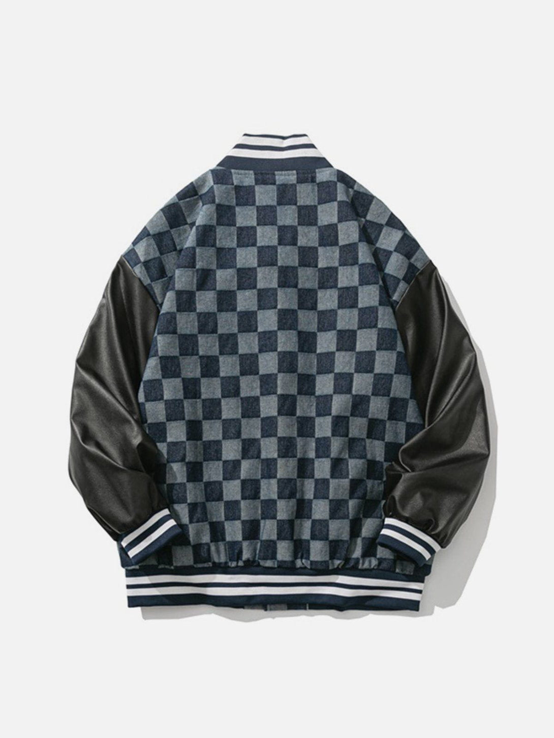 Ellesey - Letter Print Check Panel Jacket- Streetwear Fashion - ellesey.com