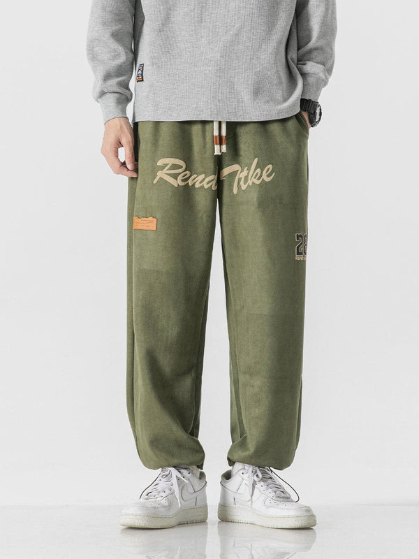 Ellesey - Letter Print Drawstring Pants- Streetwear Fashion - ellesey.com