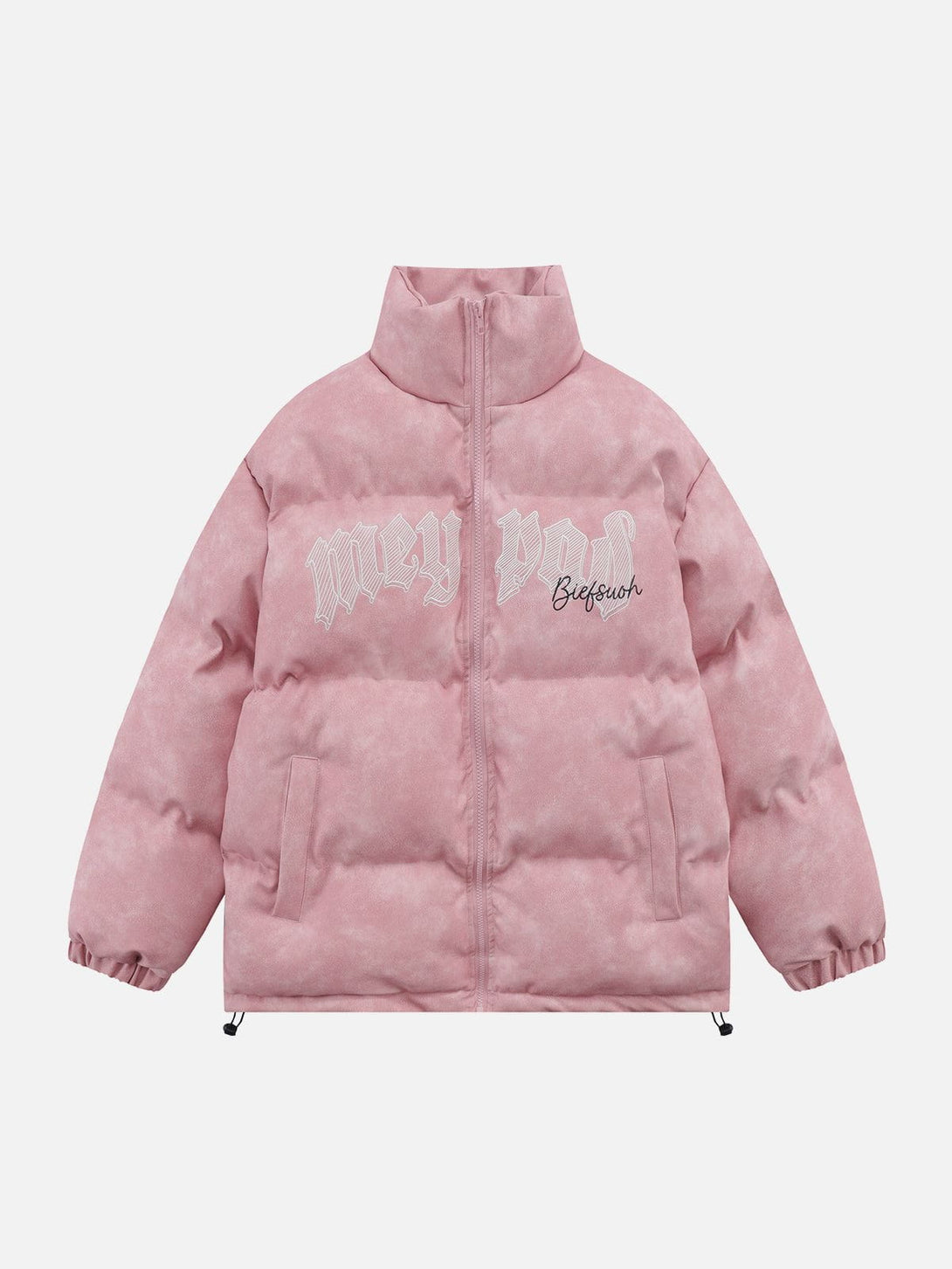 Ellesey - Letter Print Drawstring Winter Coat-Streetwear Fashion - ellesey.com