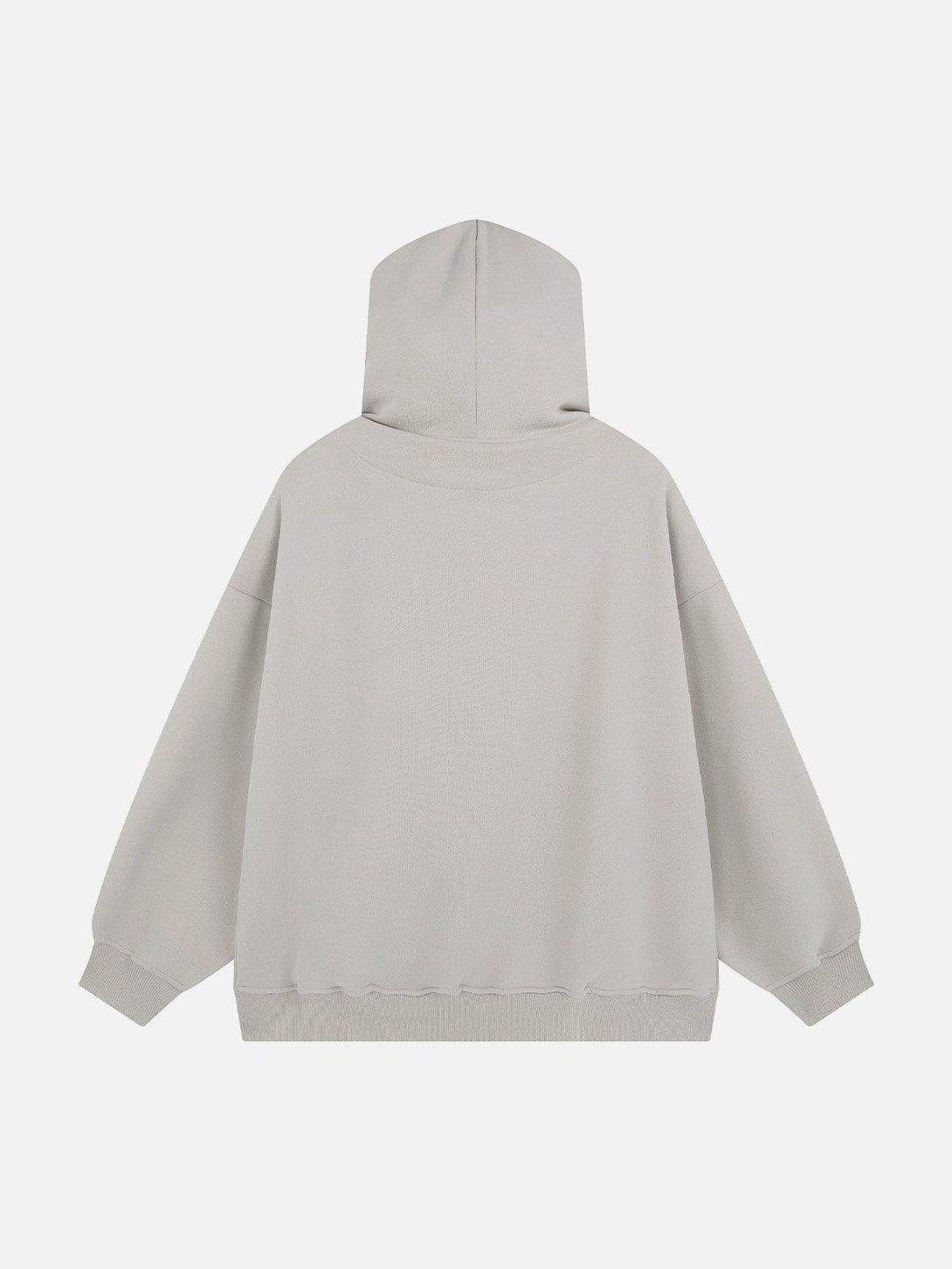 Ellesey - Letter Print Plush Pocket Zip Hoodie- Streetwear Fashion - ellesey.com