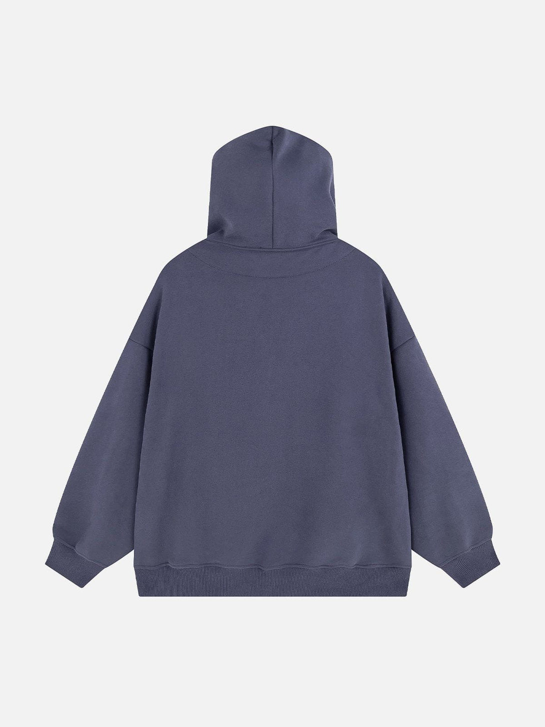 Ellesey - Letter Print Plush Pocket Zip Hoodie- Streetwear Fashion - ellesey.com