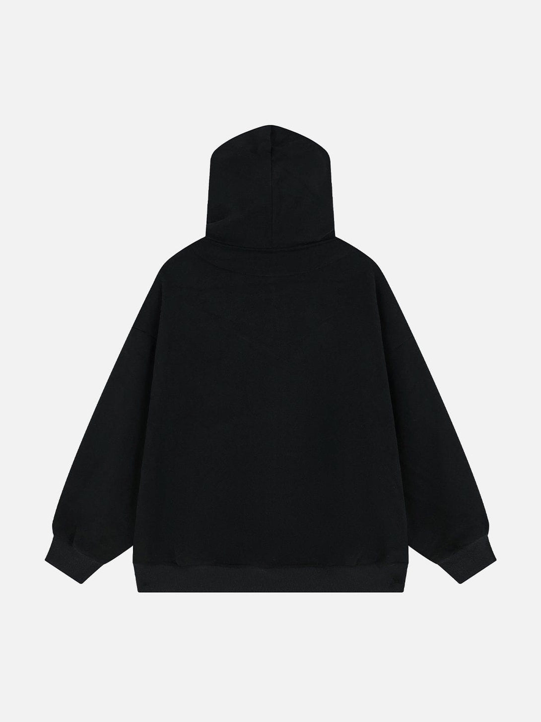 Ellesey - Letter Print Plush Pocket Zip Hoodie- Streetwear Fashion - ellesey.com