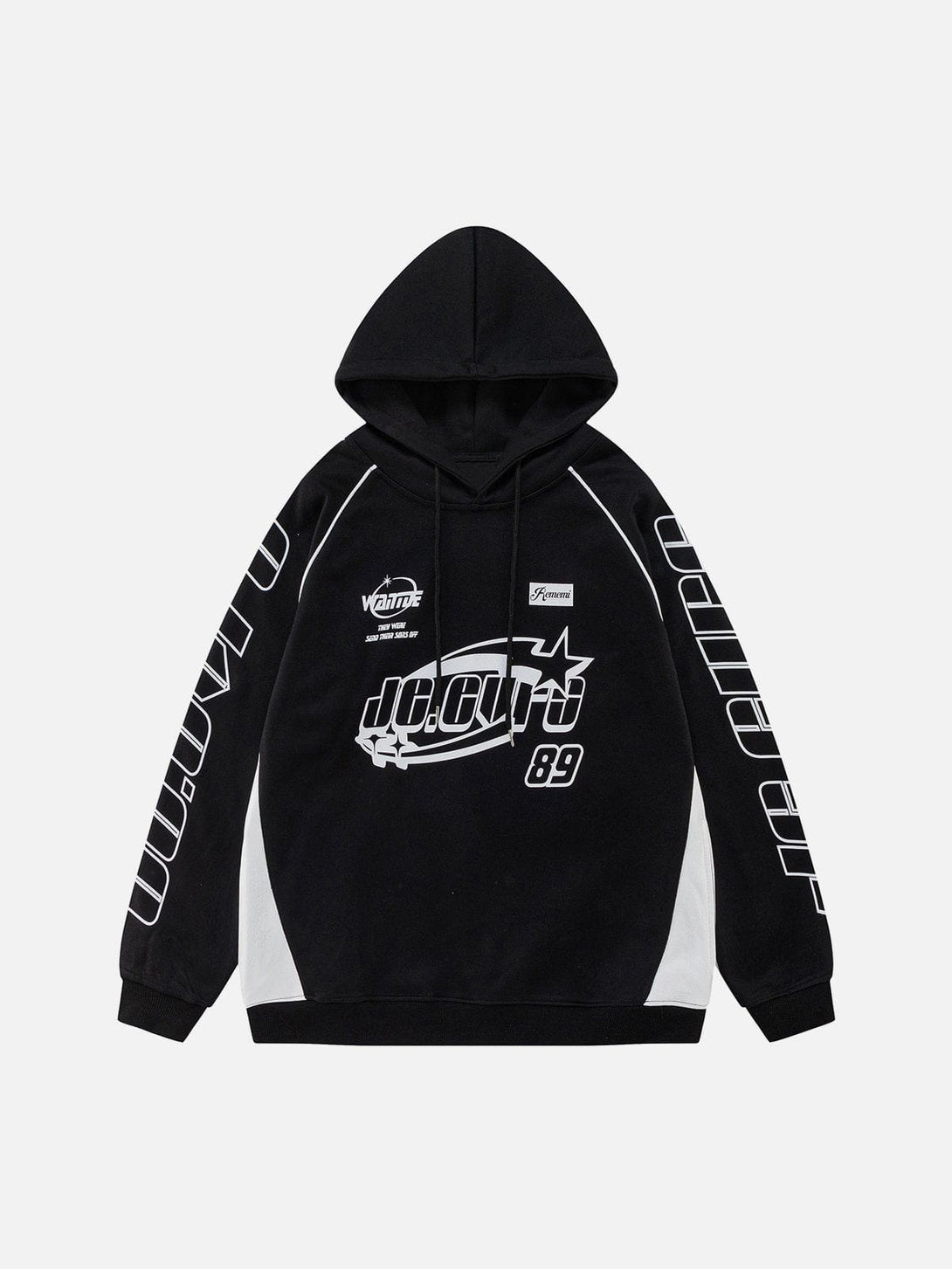 Ellesey - Letter Print Racing Hoodie- Streetwear Fashion - ellesey.com