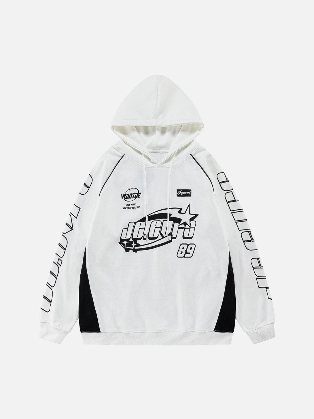 Ellesey - Letter Print Racing Hoodie- Streetwear Fashion - ellesey.com