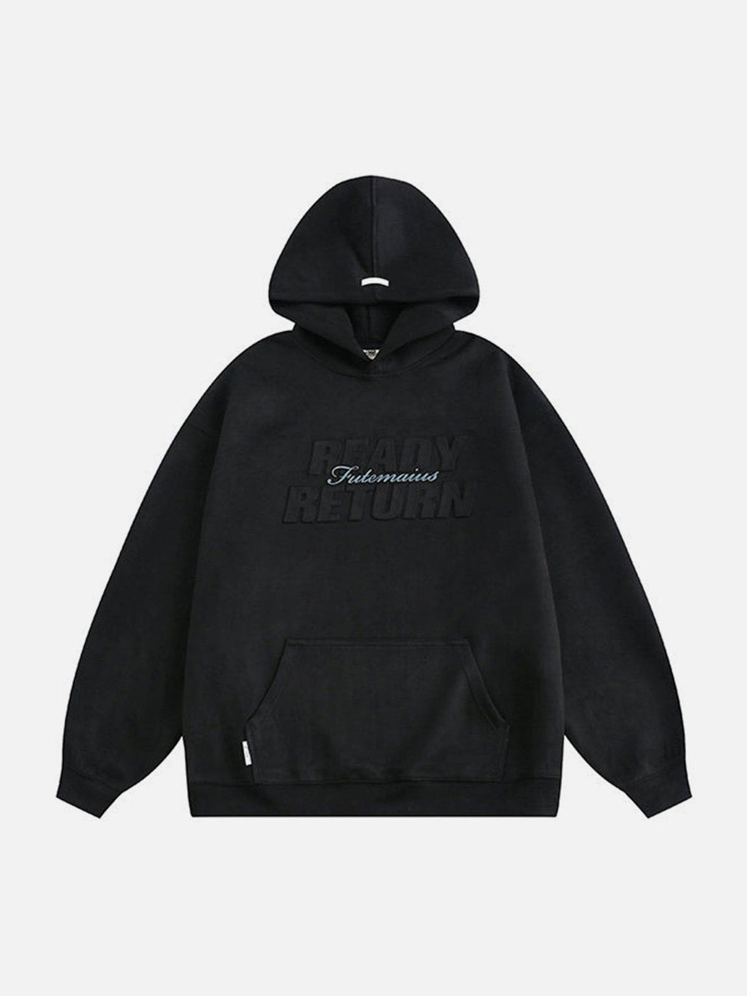 Ellesey - Letter Print Solid Hoodie- Streetwear Fashion - ellesey.com