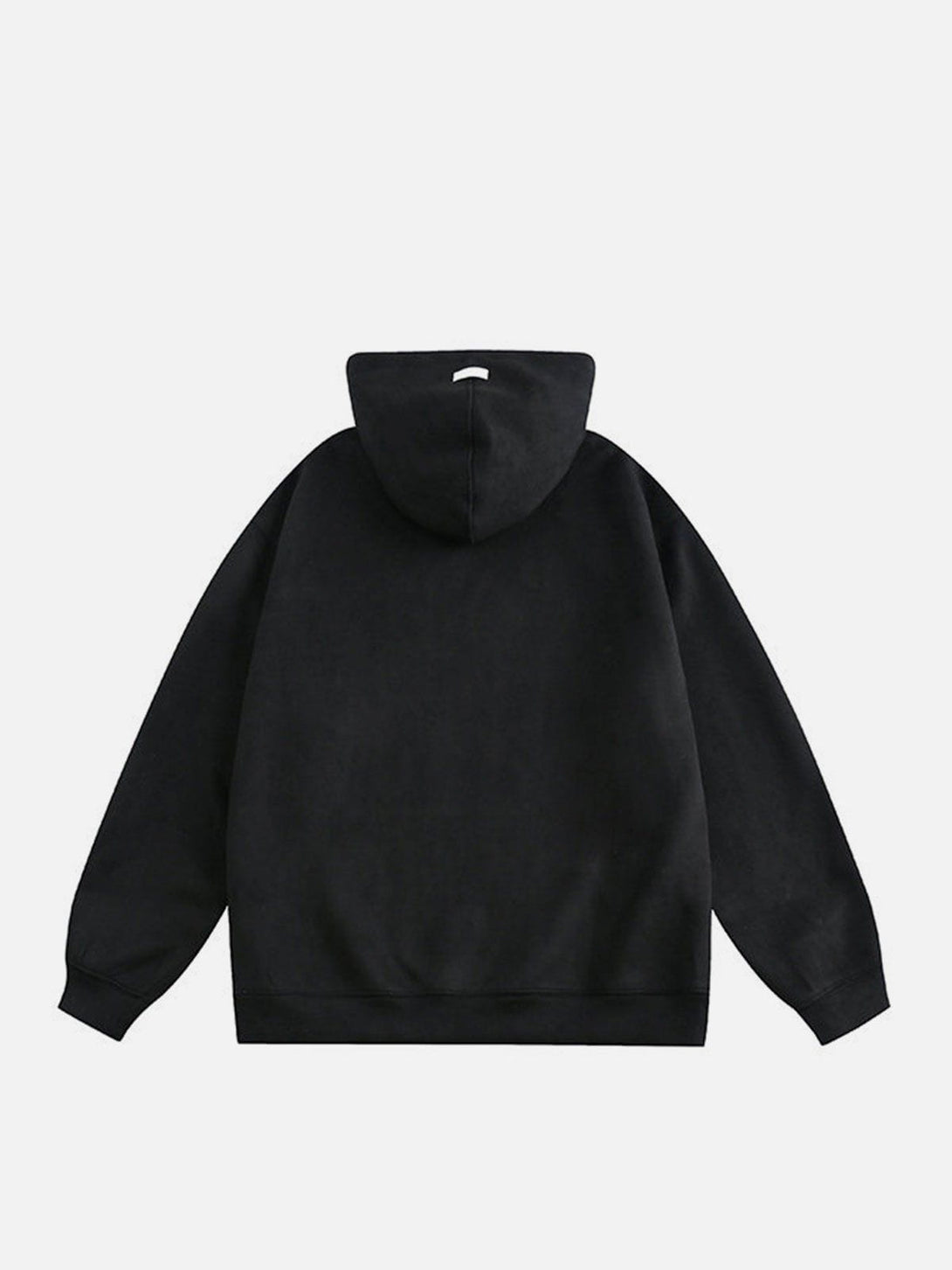 Ellesey - Letter Print Solid Hoodie- Streetwear Fashion - ellesey.com