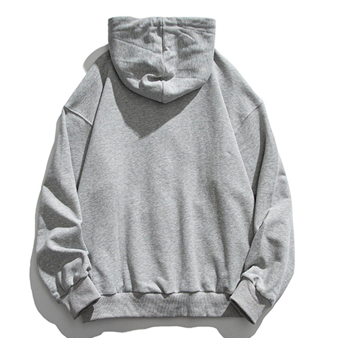 Ellesey - Letter Print Zipper Hoodie- Streetwear Fashion - ellesey.com