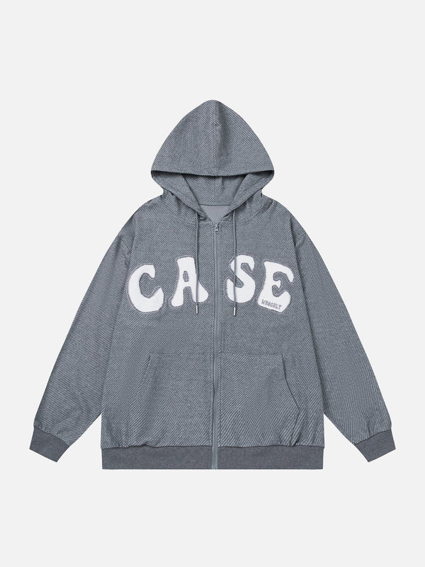 Ellesey - Letter Printed Solid Color Hoodie- Streetwear Fashion - ellesey.com