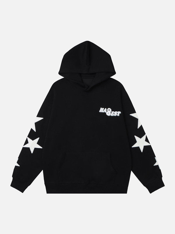 Ellesey - Letter Printing Star Embroidery Hoodie- Streetwear Fashion - ellesey.com