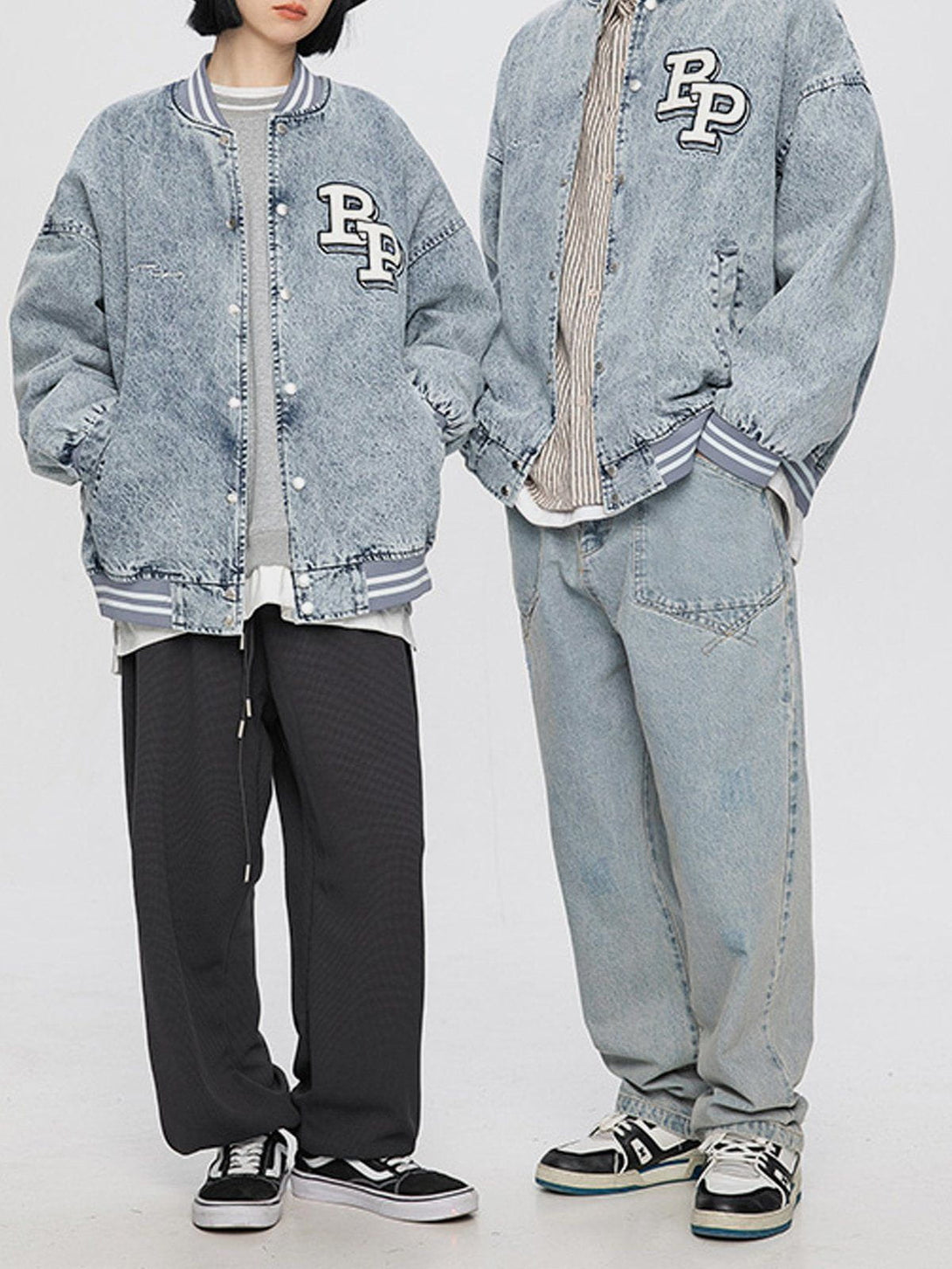 Ellesey - Letter Splicing Denim Jacket- Streetwear Fashion - ellesey.com