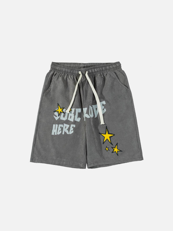 Ellesey - Letter Stars Graphic Shorts- Streetwear Fashion - ellesey.com