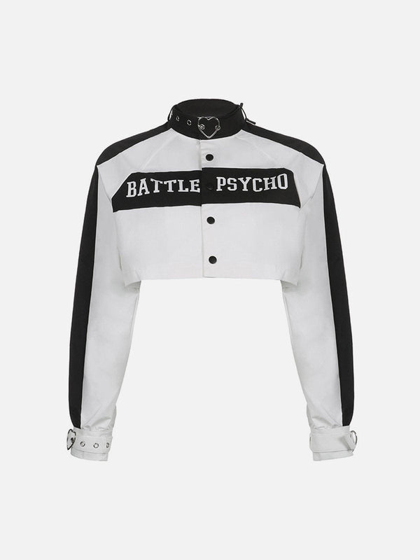 Ellesey - Lettering Print Patchwork Jackets- Streetwear Fashion - ellesey.com