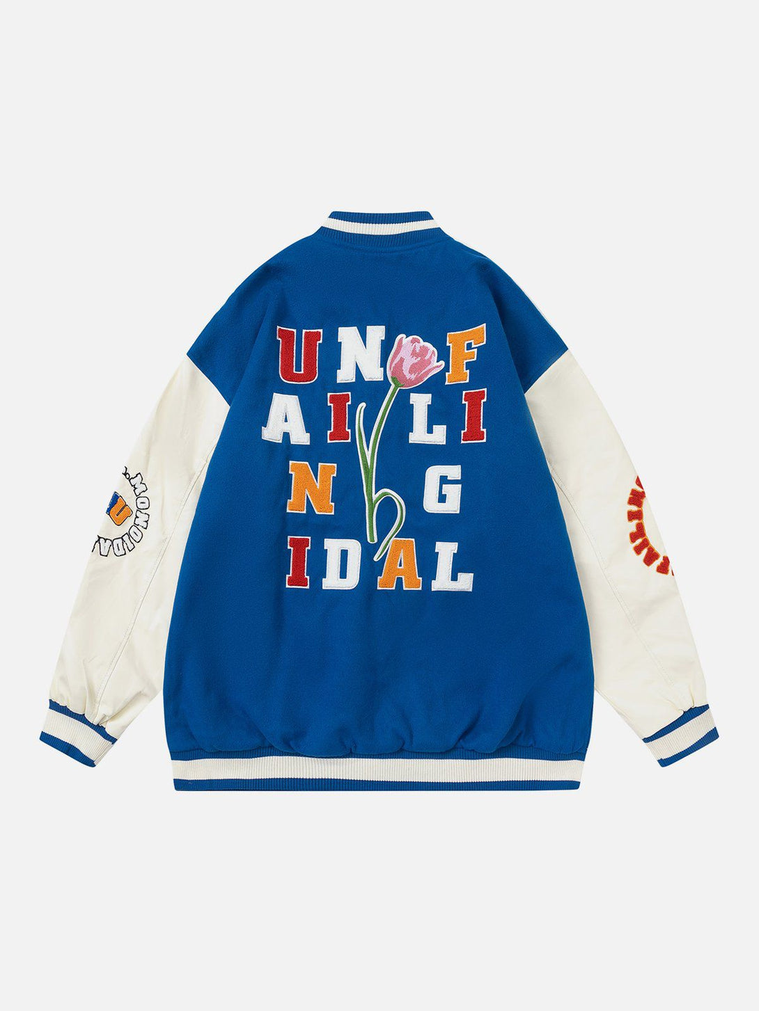 Ellesey - Letters Flocking Print Varsity Jacket- Streetwear Fashion - ellesey.com