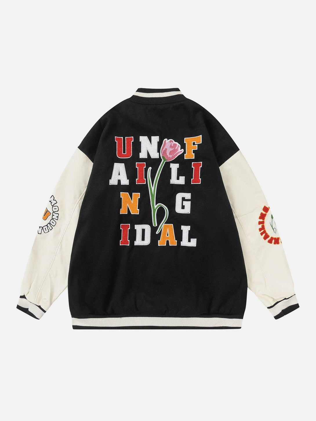 Ellesey - Letters Flocking Print Varsity Jacket- Streetwear Fashion - ellesey.com